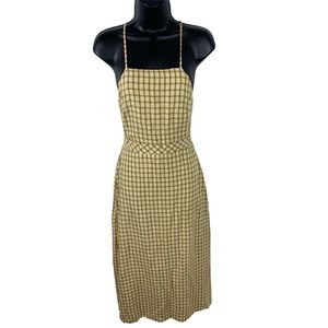 Zara Maxi Dress Plaid Checkered Bow Tie